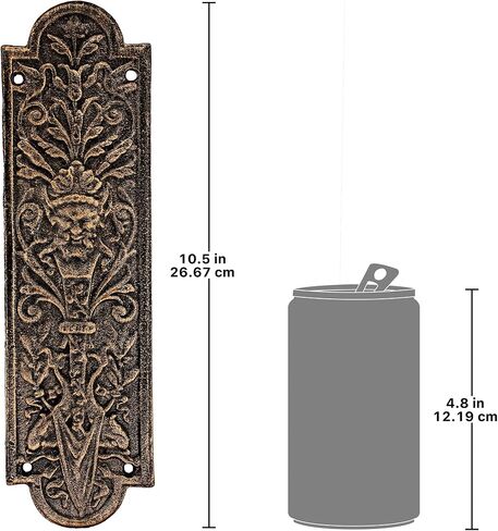 Design Toscano Greenman Iron Door Plate, Bronze in Saudi Arabia