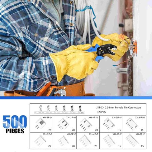 Litorange 500 قطعة 2.54 مم 2/3/4/5/6 دبوس الإسكان JST محول كابل موصل المقبس ذكر وأنثى JST-XH طقم موصل مع مجموعة موصل طرفية دبوس أنثى in Kuwait