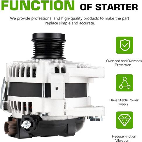 Alternator ‎400-52167R AND0396 2.4L Compatible with 2007-2009 Toyota Camry 2009-2010 Toyota Corolla 2009-2013 Toyota Matrix 2009 Pontiac Vibe in Saudi Arabia