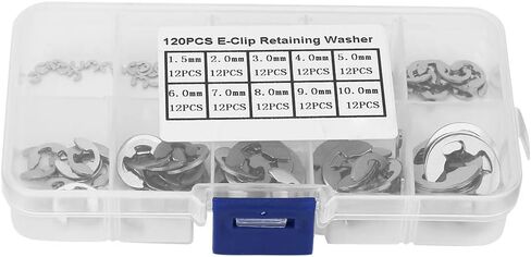 120 قطعة E كليب 304 الفولاذ المقاوم للصدأ الاحتفاظ المفاجئة الدائري 1.5 مللي متر إلى 10 مللي متر مجموعة إحكام in Kuwait