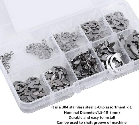 120 قطعة E كليب 304 الفولاذ المقاوم للصدأ الاحتفاظ المفاجئة الدائري 1.5 مللي متر إلى 10 مللي متر مجموعة إحكام in Kuwait