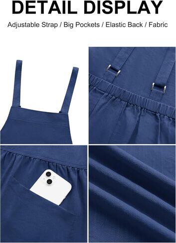 Womens Shorts Overalls Casual Summer Adjustable Straps Sleeveless Loose fit Wide Leg Shorts Jumpsuits Rompers Pockets in Saudi Arabia