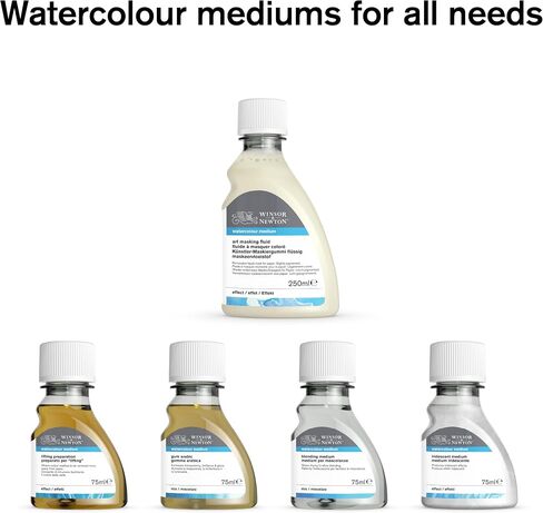 Winsor & Newton Watercolor Medium، سائل إخفاء فني، زجاجة 75 مل (2.5 أونصة) أصفر in Saudi Arabia