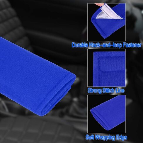 X AUTOHAUX 4pcs Universal Blue Car Safety Seat Belt Pads Cover with Soft Polyester Fiber Auto Seatbelt Shoulder Pad for More Comfortable Driving in Saudi Arabia