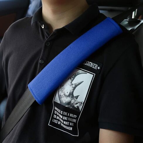 X AUTOHAUX 4pcs Universal Blue Car Safety Seat Belt Pads Cover with Soft Polyester Fiber Auto Seatbelt Shoulder Pad for More Comfortable Driving in Saudi Arabia