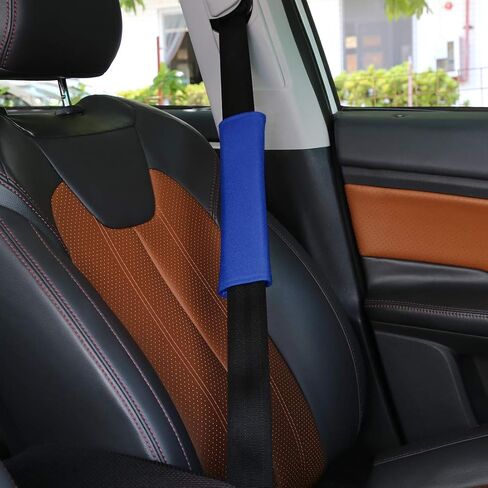X AUTOHAUX 4pcs Universal Blue Car Safety Seat Belt Pads Cover with Soft Polyester Fiber Auto Seatbelt Shoulder Pad for More Comfortable Driving in Saudi Arabia