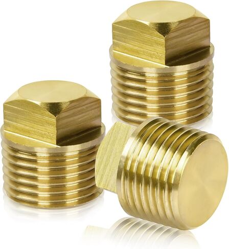 Boat Drain Plug 1/2" NPT Solid Brass Boat Drain Plug Kit, 3 Pack Hull Spare Garboard Drain Plug Fits Most Boat Hulls in Kuwait