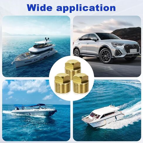 Boat Drain Plug 1/2" NPT Solid Brass Boat Drain Plug Kit, 3 Pack Hull Spare Garboard Drain Plug Fits Most Boat Hulls in Kuwait