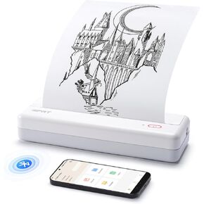 iDPRT MT890 Portable Wireless Printer - with Thermal A4 Paper, Bluetooth Inkless Printer for Travel/Home, Support US Letter&A4&A5 Size, Mobile Printers Compatible with iOS, Android & Laptop - Blue in Kuwait