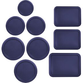 Replacement Lids for Pyrex Glass Food Storage Containers Rectangular (1) 1-Cup (2) 2-Cup (2) 4-Cup (1) 7-Cup (2) 3-Cup (1) 6-Cup Round Rectangle (Blue) in Kuwait
