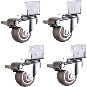 عجلات العجلات 4pcs الأثاث عجلات العجلات العجلات العجلات تماما دوارة مطاط ناعمة للأثاث (sliver-b ، 2 ") in Kuwait