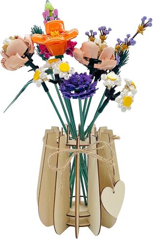 Vase for Splice Flowers, Wooden Puzzle Vase for Splice Bouquet Building Set, Gift for Botanical Lovers in Kuwait