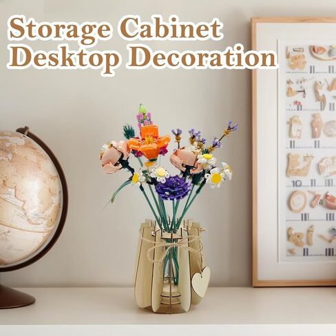 Vase for Splice Flowers, Wooden Puzzle Vase for Splice Bouquet Building Set, Gift for Botanical Lovers in Kuwait