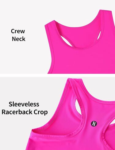Girls Tank Tops Size 10-12 Sleeveless Crew Neck Racerback Crop Tops for Girls Kids Athletic Tank Top for Dance Yoga Gym Sparkle Blue in Saudi Arabia