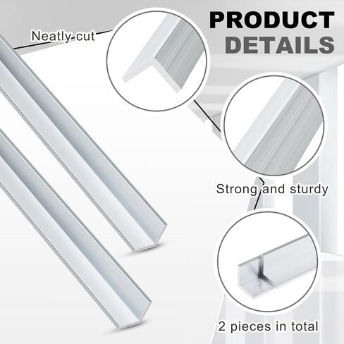 Blulu 2 قطعة 48 "Long x 3/4" عريض × 1/8 "زاوية الألومنيوم السميكة ، 6063 angle rock for structural ، درابزين ، إطارات النوافذ ، الأسطح ، حراس الزاوية in Saudi Arabia