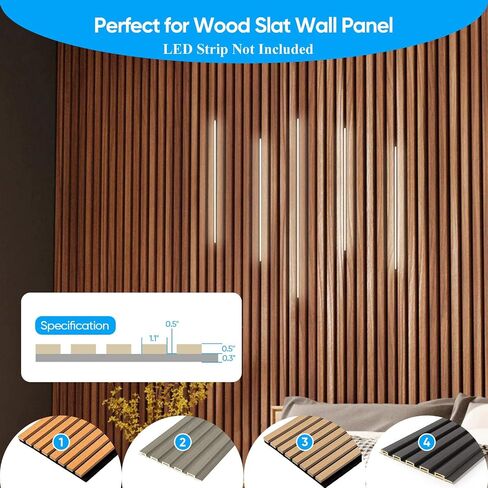 Besseto 10 Pack 1M/3.3ft قناة الألومنيوم LED للوحة الحائط ، لوحة الحائط الخشبية ، شريط مصابيح مصباح الألومنيوم ، سلالم حمام غرفة المعيشة (Black-10pack 3.3ft) in Kuwait