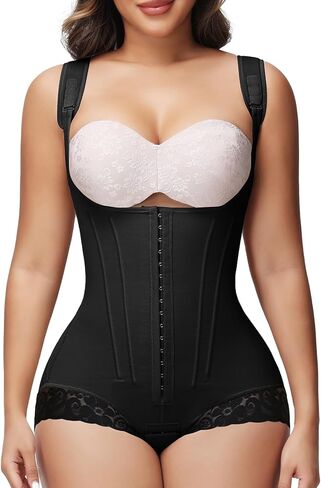 SHAPSHE Fajas Colombianas Moldeadoras De Cintura Y Abdomen Body Shaper Postpartum Curvy Stage 1/2/3 Bbl Snatched Full Body Faja Postparto Para Mujer Post Surgery Compression Garment Nude, L in Saudi Arabia
