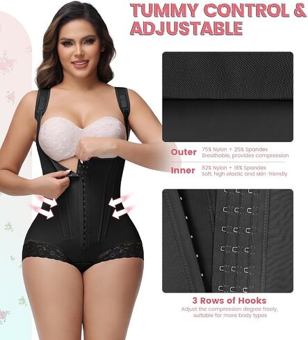 SHAPSHE Fajas Colombianas Moldeadoras De Cintura Y Abdomen Body Shaper Postpartum Curvy Stage 1/2/3 Bbl Snatched Full Body Faja Postparto Para Mujer Post Surgery Compression Garment Nude, L in Saudi Arabia