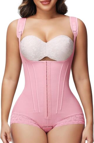 SHAPSHE Fajas Colombianas Moldeadoras De Cintura Y Abdomen Body Shaper Postpartum Curvy Stage 1/2/3 Bbl Snatched Full Body Faja Postparto Para Mujer Post Surgery Compression Garment Nude, L in Saudi Arabia