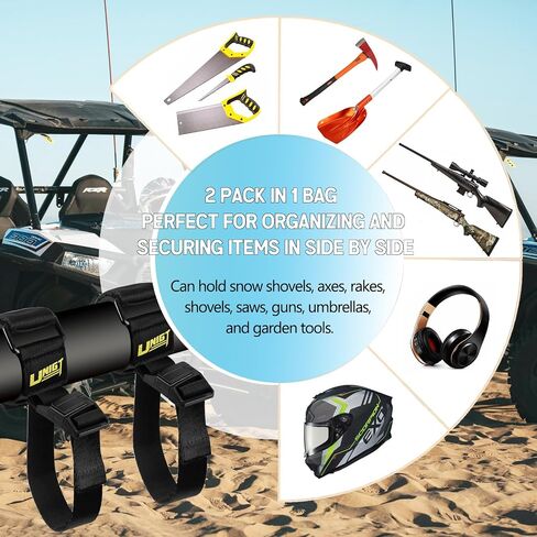 2025 Upgraded UTV Roof Rack Gun Holder for Shotguns, Rifles, Bows Compatible with Polaris RZR Can am Honda Pioneer SXS ATV Boat Jeep - Magnetic Quick Release 4 Pack in Saudi Arabia