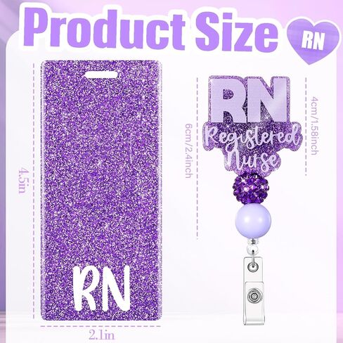 RN Badge Buddy with RN Nurse Badge Reel Retractable Nursing ID Clip Nurse Name Badge Vertical Badge Identification Tags for RN Nurses Students (Pink) in Kuwait