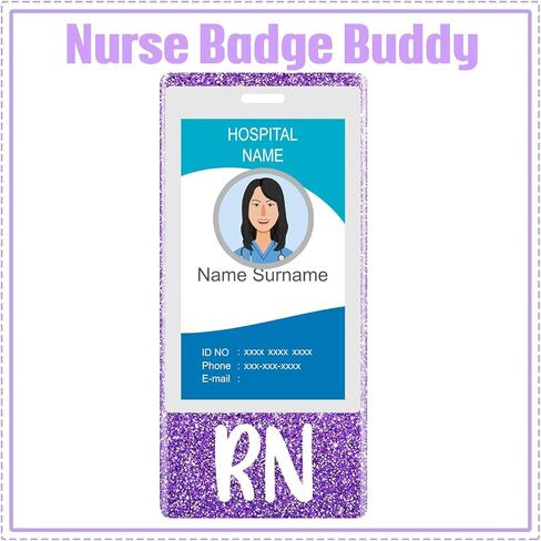 RN Badge Buddy with RN Nurse Badge Reel Retractable Nursing ID Clip Nurse Name Badge Vertical Badge Identification Tags for RN Nurses Students (Pink) in Kuwait