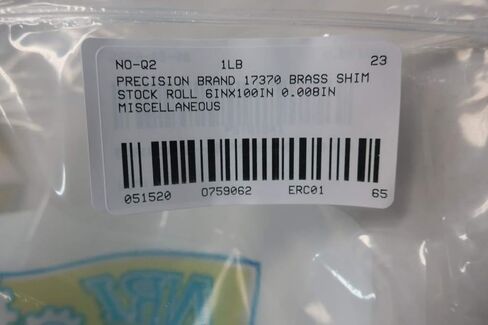 Precision Brand 17370 Brass Shim Stock Roll 6in x 100in 0.008in in Kuwait