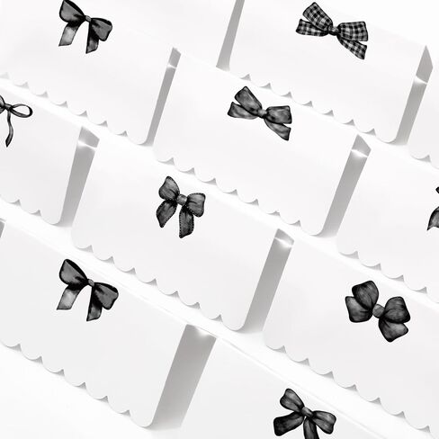 بطاقات Whaline 80pcs Pink Bow Place 2 × 3.5 بوصة ألوان مائية البطاقات 8 تصميمات بطاقة تعيين مقعد فارغة لمستلزمات إعداد الطاولة in Saudi Arabia