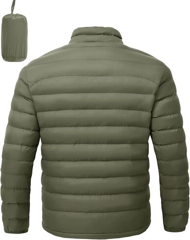 Rdruko Men's Puffer Packable Lightweight Jacket Winter Windproof Down Alternative Stand Collar Coat in Saudi Arabia