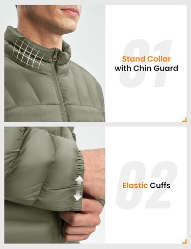 Rdruko Men's Puffer Packable Lightweight Jacket Winter Windproof Down Alternative Stand Collar Coat in Saudi Arabia