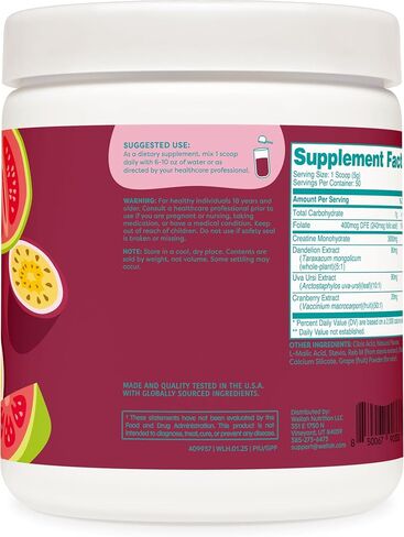 Pump-It-Up Creatine (50 Servings, Tropical Punch) - Creatine Monohydrate with Dandelion, Uva Ursi, & Cranberry Extract in Kuwait