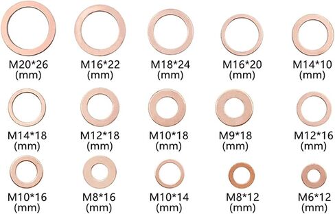 o-ring gaskets 10pcs DIN7603 M6 M8 M9 M10 M12 M14 M16 M18 M20 T3 O RING RING RING RING RING COPPER GASHER GASHER SEAL FLAT FITTING .- (M16 (16x22x1.5)) in Kuwait