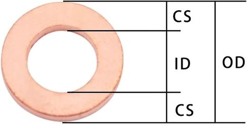 o-ring gaskets 10pcs DIN7603 M6 M8 M9 M10 M12 M14 M16 M18 M20 T3 O RING RING RING RING RING COPPER GASHER GASHER SEAL FLAT FITTING .- (M16 (16x22x1.5)) in Kuwait