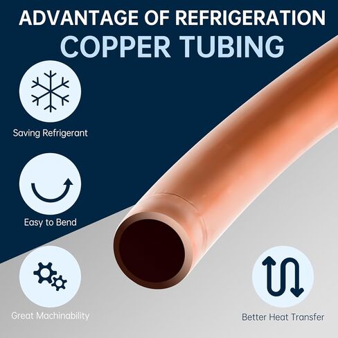 1/4 "OD × 3/16" معرف × أنابيب النحاس 10ft ، سماكة جدار 0.8 ملم 99.9 ٪ C12200 أنبوب التبريد لإصلاح وإنشاء النموذج الأولي DIY in Kuwait