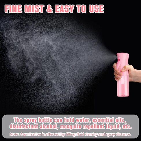 Empty Spray bottles, Continuous Spray Bottle with Fine Mist for Hairstyling, Skincare,Plant Care,Pet Grooming, Valentines Gift Refillable Spray Container for Travel(Pink) in Saudi Arabia