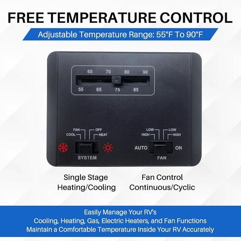 OEM 7330G3351 RV Air Conditioner Thermostat Replacement for Coleman Mach Series, 7330F3852 Single Stage Heating/Cooling Control Unit for RV AC Systems, White, 7330F3852 in Saudi Arabia