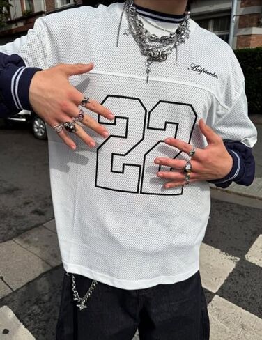 Aelfric Eden Mens Jersey Derts رقم طباعة رقم Tees للجنسين الرسوم المتضخم in Kuwait