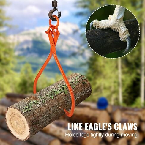 VEVOR Timber Claw Hook, 28 inch 4 Claw Log Grapple Logging Tongs, Swivel Steel Log Lifting Tongs 31" Max Opening, Eagle Claws with 2205LBS/1000kg Loading Capacity for Tractors, ATVs, Trucks, Forklifts in Saudi Arabia