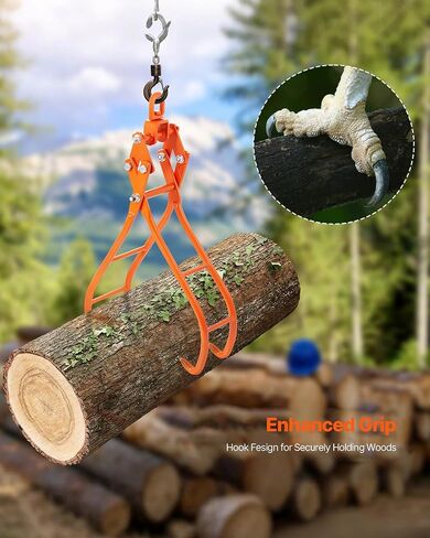 VEVOR Timber Claw Hook, 28 inch 4 Claw Log Grapple Logging Tongs, Swivel Steel Log Lifting Tongs 31" Max Opening, Eagle Claws with 2205LBS/1000kg Loading Capacity for Tractors, ATVs, Trucks, Forklifts in Saudi Arabia