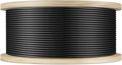 3/16" Black T316 Stainless Steel Cable, 500FT Marine Grade Black Wire Rope Aircraft Cable, 1x19 Strands for Deck Railing, Balcony, Fence, and DIY Balustrades in Saudi Arabia