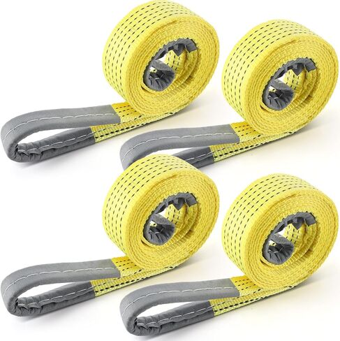 4 PCS Lift Sling Straps Huffle Duty Web Slings أحزمة نايلون البوليستر لرافعة سيارة خارجية باستخدام في الهواء الطلق باستخدام in Kuwait