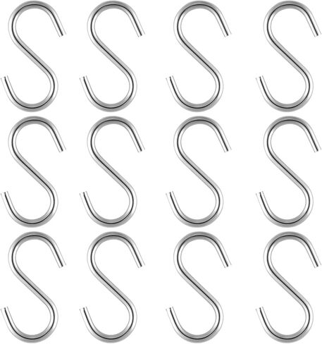 100 Pieces 1 Inch Mini S Hooks Small S Hooks Stainless Steel S Shaped Hooks for Ornaments, Jewelry and Hanging (Black) in Kuwait