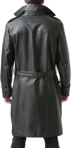 BGSD Men Xander Classic Leather Long Trench Coat (Regular, Big & Tall and Short) in Saudi Arabia