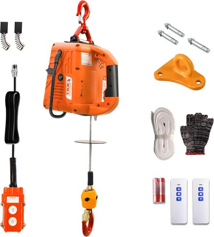 3 في 1 رافعة كهربائية وينش 1500W WINCH محمولة 120 فولت مع سعة التحميل 1100 رطل ، وسرعة رفع 16 قدم/دقيقة ، وارتفاع رفع 25 قدم-مثالية للمرائب ، والمستودعات ، والمصانع in Kuwait