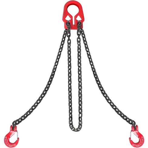 الصف 80 سلاسل الرفع 5/16 "× 10 أقدام - 7000 رطل من حبال سلسلة الساقين المزدوجة ، رابط تحميل خطاف قابل للتعديل لرفع المحرك ، سحب الشاحنات وتزوير المستودعات in Kuwait