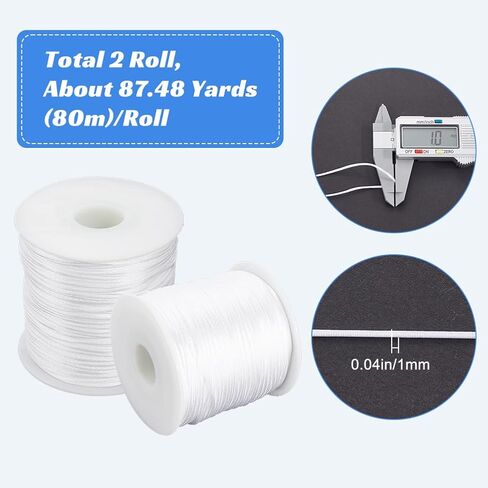 175 Yards/160m 1mm Black Nylon Cord Rattail Satin Cord Bulk Beading Thread for Jewelry Making Threads Supplies DIY Chinese Knot Bracelets Necklaces Macrame Craft Wind Chime Dream Catchers in Kuwait