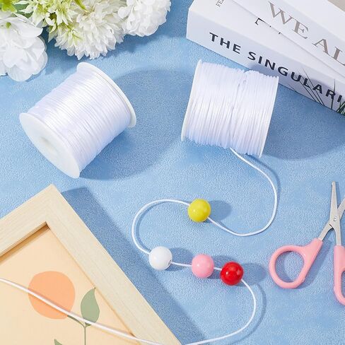 175 Yards/160m 1mm Black Nylon Cord Rattail Satin Cord Bulk Beading Thread for Jewelry Making Threads Supplies DIY Chinese Knot Bracelets Necklaces Macrame Craft Wind Chime Dream Catchers in Kuwait