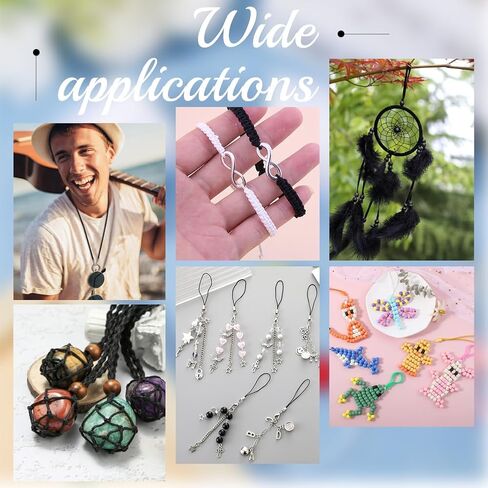 175 Yards/160m 1mm Black Nylon Cord Rattail Satin Cord Bulk Beading Thread for Jewelry Making Threads Supplies DIY Chinese Knot Bracelets Necklaces Macrame Craft Wind Chime Dream Catchers in Kuwait