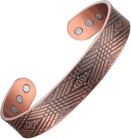 Copper Bracelets for Men 99.99% Pure Copper 7.3inch 3500 Gauss Magnetic Adjustable Christmas Father's Day Gift in Kuwait