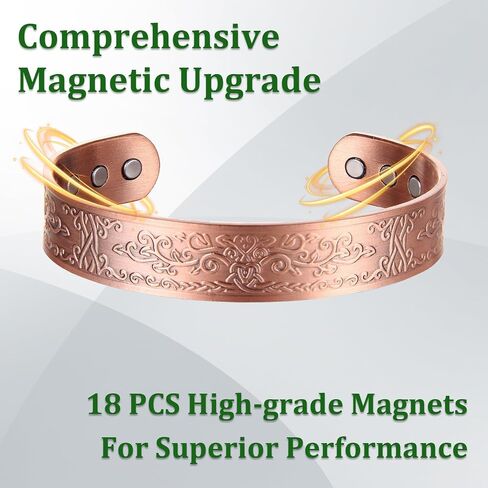 Copper Bracelets for Men 99.99% Pure Copper 7.3inch 3500 Gauss Magnetic Adjustable Christmas Father's Day Gift in Kuwait